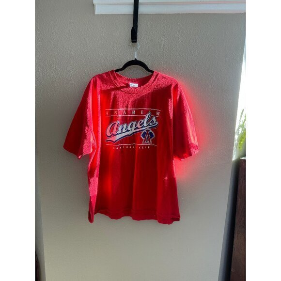 Dynasty Men's Anaheim Angels Red T-Shirt X-Large short sleeve‎ MLB round neck - Picture 1 of 6